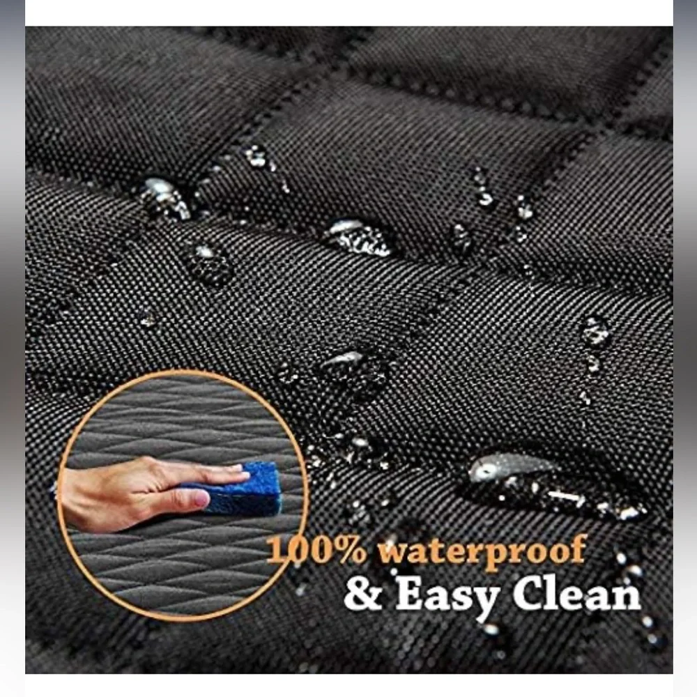 Black Quilted Dog Car Seat Cover